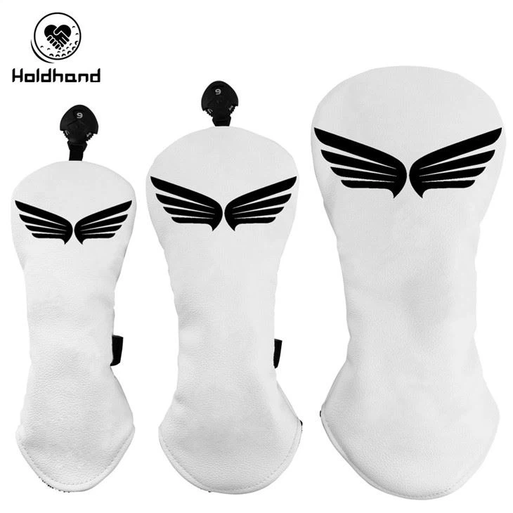 White Golf Driver Head Cover With Wing Print